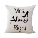 Mr Right Moustache and Mrs Always Right High Heels Couple Cushions